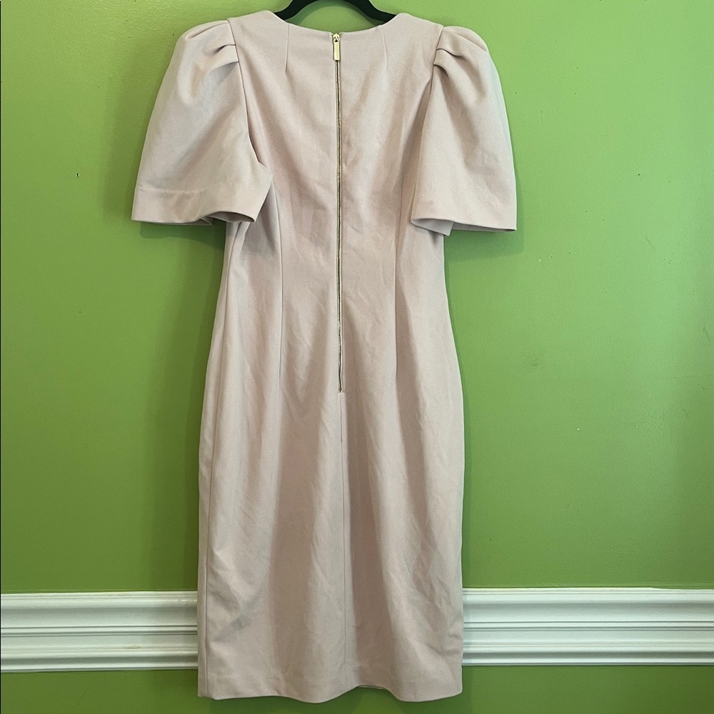 Calvin Klein puff sleeve sheath dress in blush pink - Picture 5 of 5
